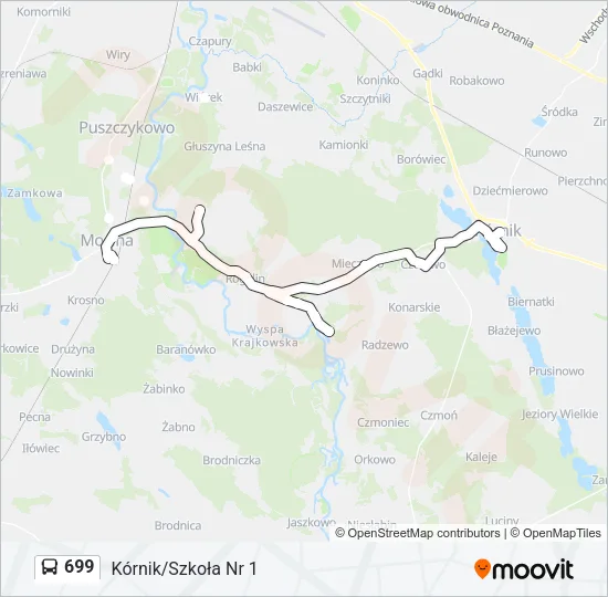 Автобус 699: карта маршрута