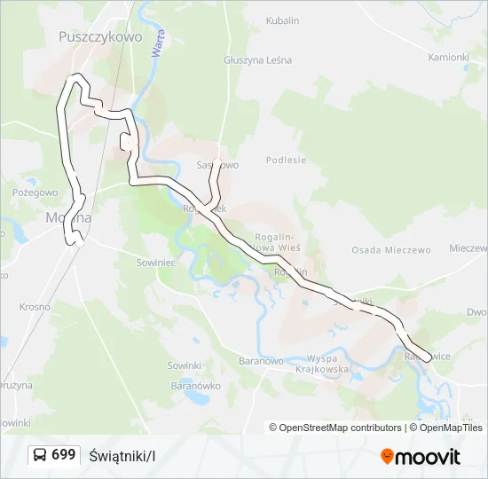 Автобус 699: карта маршрута