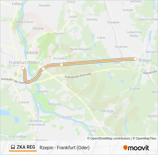 Автобус ZKA REG: карта маршрута