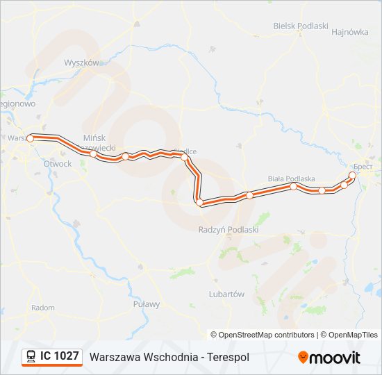 IC 1027 Train Line Map