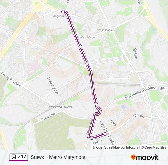 Z17 Bus Line Map