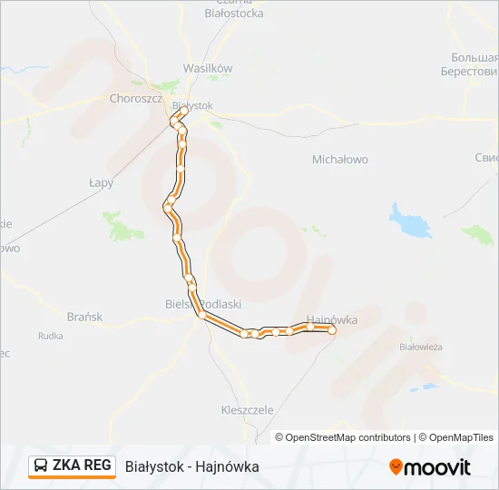 Автобус ZKA REG: карта маршрута