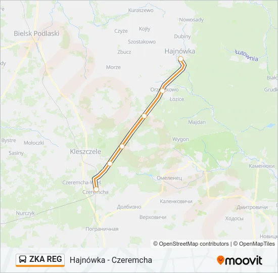 Автобус ZKA REG: карта маршрута