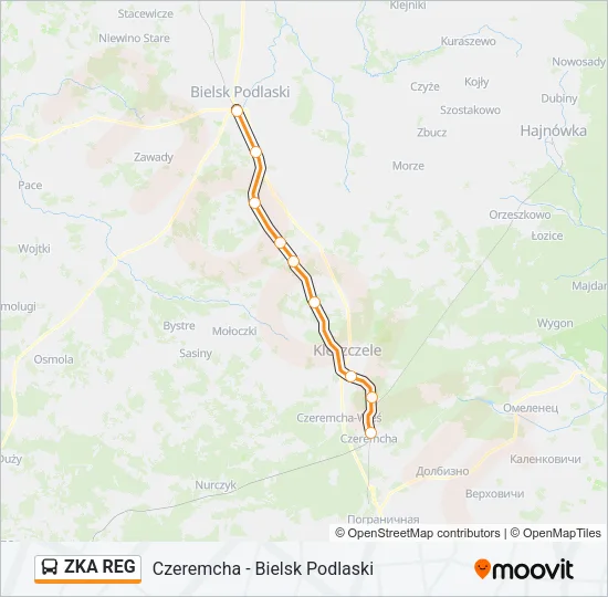 Автобус ZKA REG: карта маршрута
