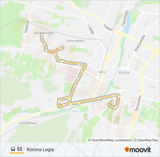 Автобус S2: карта маршрута