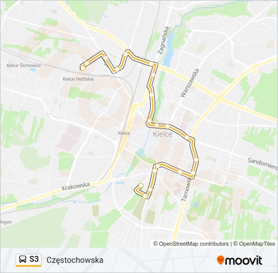 Автобус S3: карта маршрута