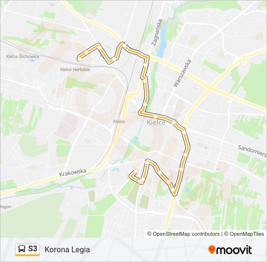 Автобус S3: карта маршрута