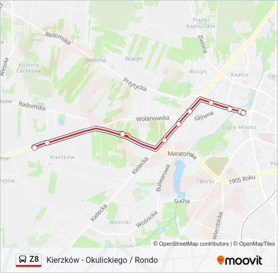 Z8 Bus Line Map