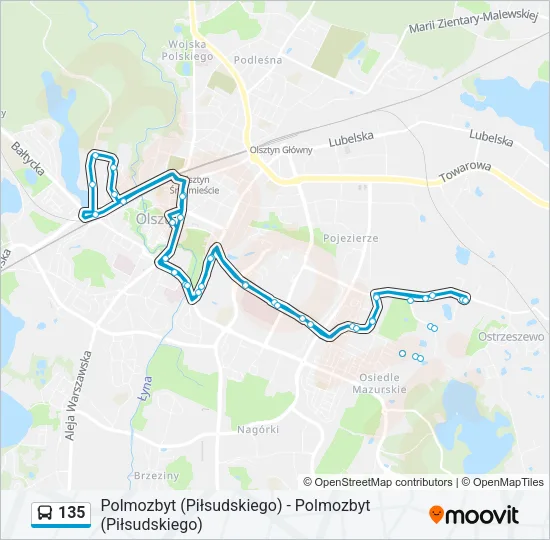 135 Bus Line Map