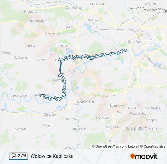 Автобус 279: карта маршрута