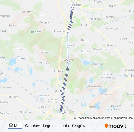 D11 Bus Line Map