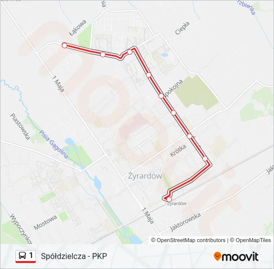 Автобус 1: карта маршрута