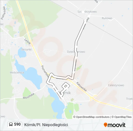 Автобус 590: карта маршрута