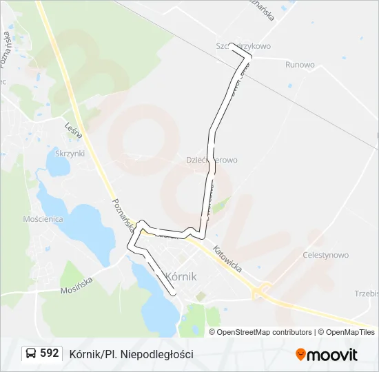 592 Bus Line Map