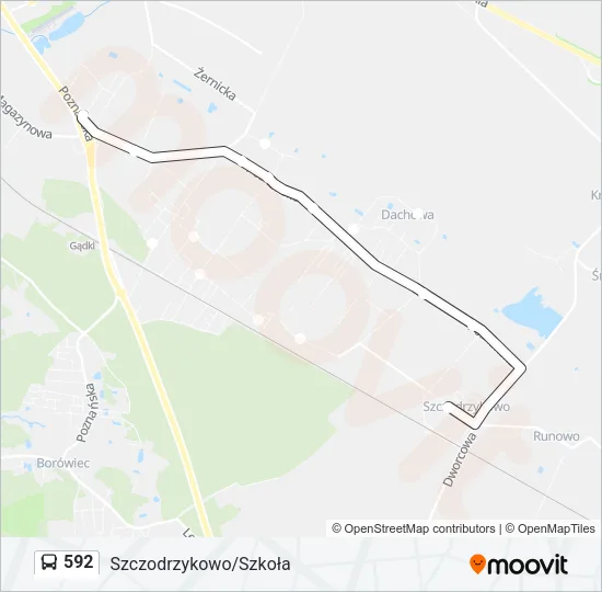 Автобус 592: карта маршрута