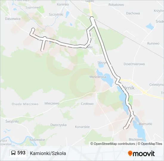 Автобус 593: карта маршрута