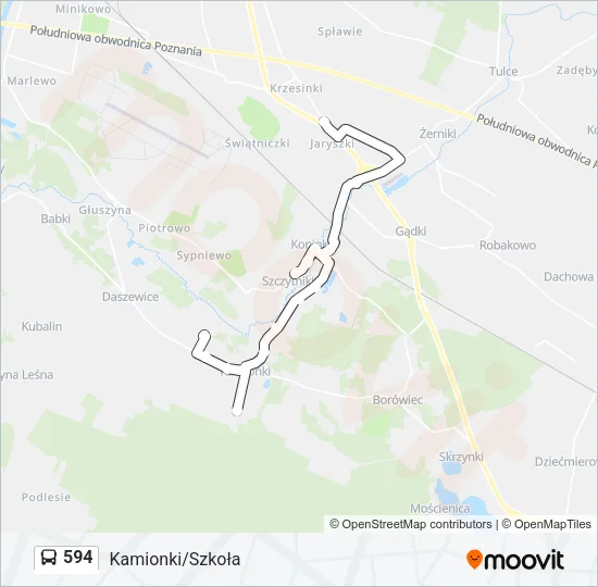 Автобус 594: карта маршрута