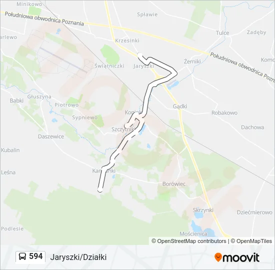 Автобус 594: карта маршрута