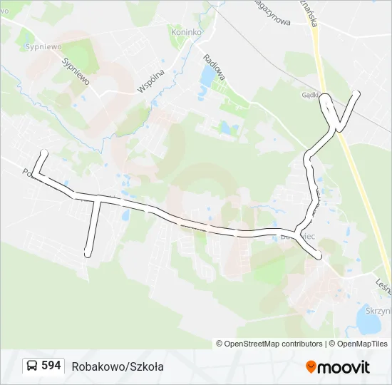 Автобус 594: карта маршрута