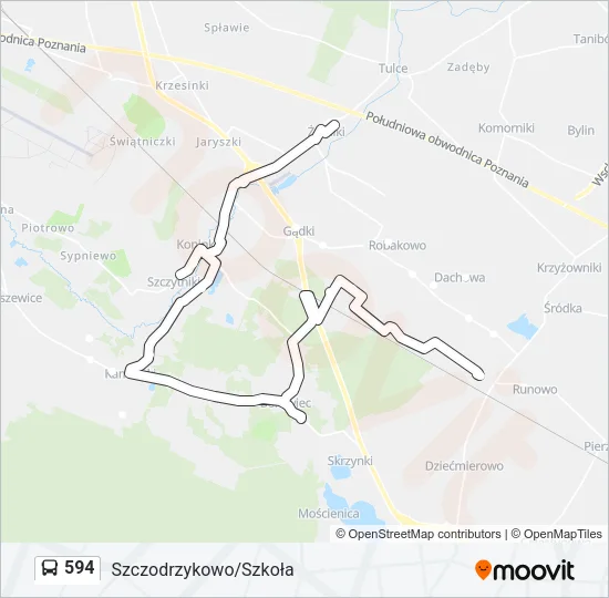 Автобус 594: карта маршрута