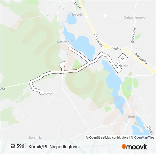 Автобус 596: карта маршрута
