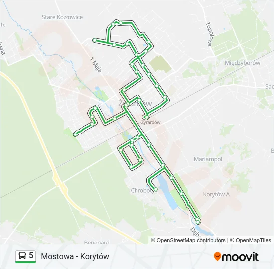 Автобус 5: карта маршрута