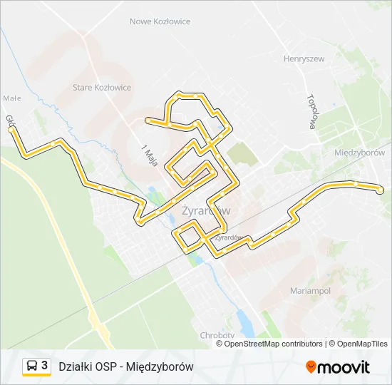 Автобус 3: карта маршрута