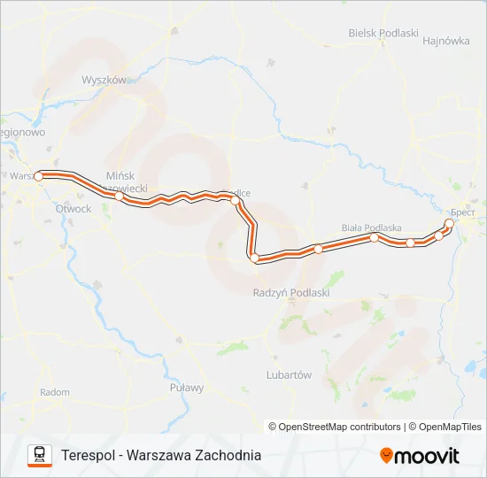 Поезд IC 11150: карта маршрута