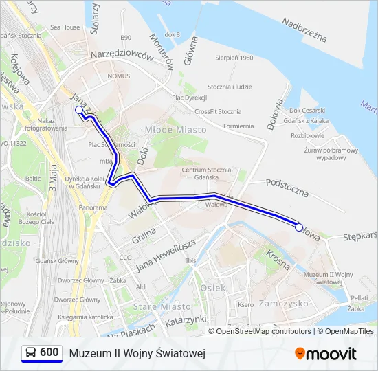Автобус 600: карта маршрута