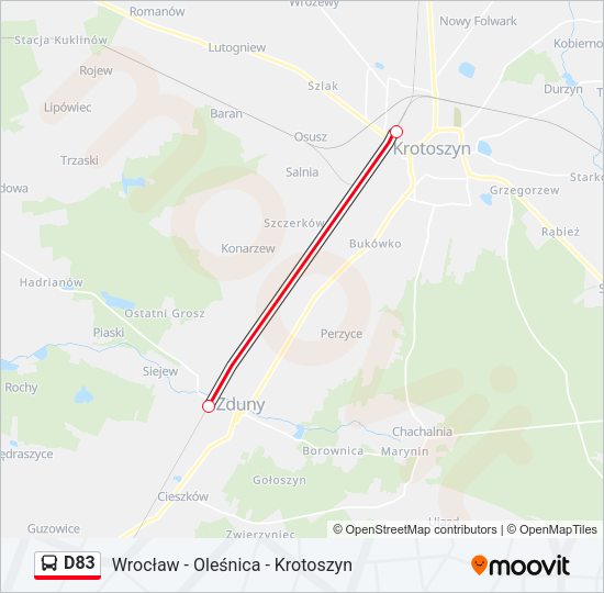 Автобус D83: карта маршрута