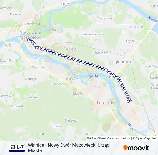 Автобус L-7: карта маршрута