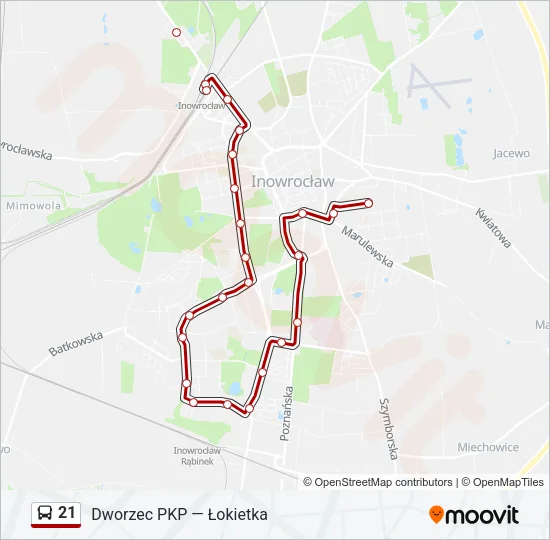 21 Bus Line Map