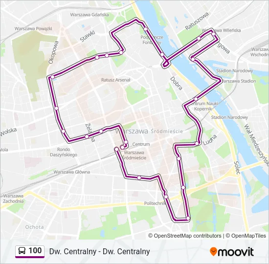 100 Bus Line Map
