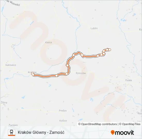 Поезд IC 32112: карта маршрута