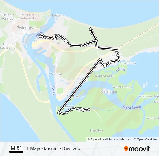 51 Bus Line Map