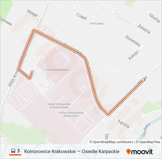 Автобус 3: карта маршрута
