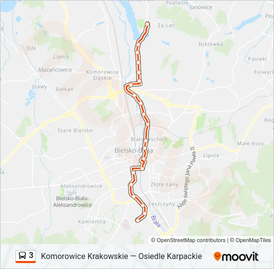 Автобус 3: карта маршрута