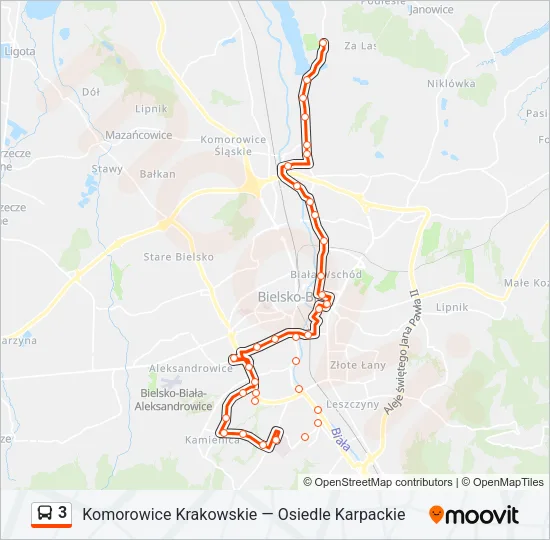 Автобус 3: карта маршрута