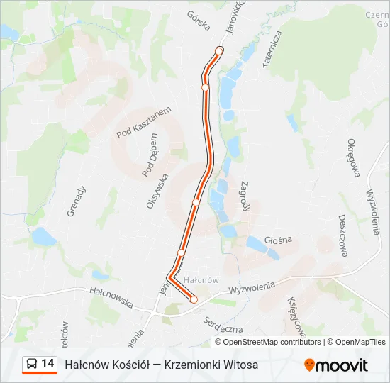 Автобус 14: карта маршрута