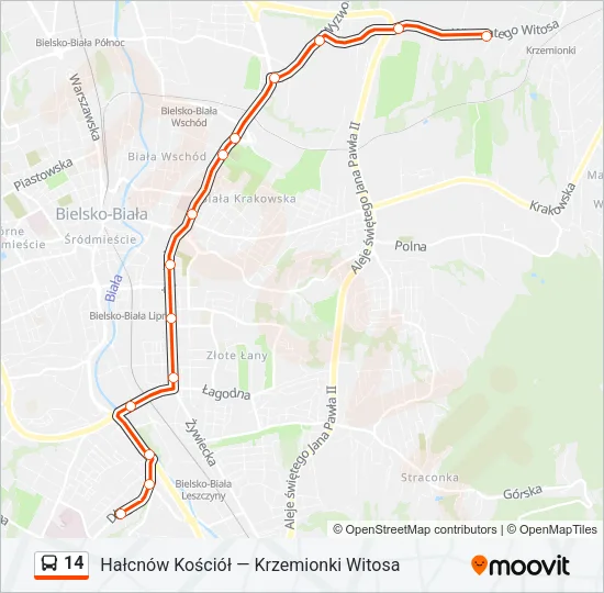 Автобус 14: карта маршрута