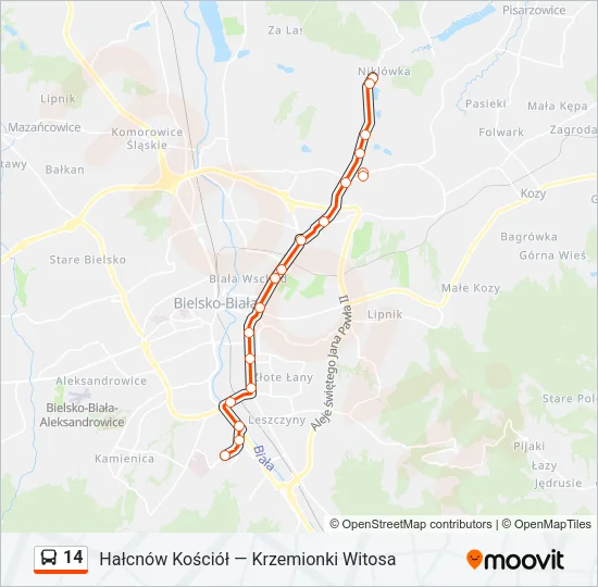 Автобус 14: карта маршрута