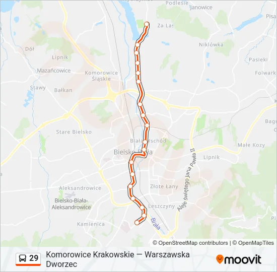 Автобус 29: карта маршрута