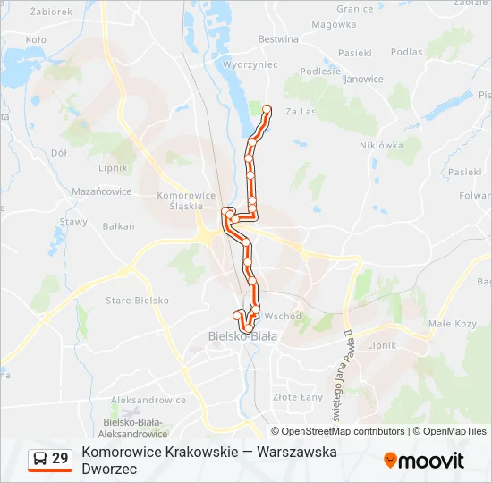 Автобус 29: карта маршрута