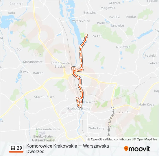 Автобус 29: карта маршрута