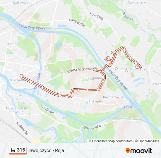  315: карта маршрута
