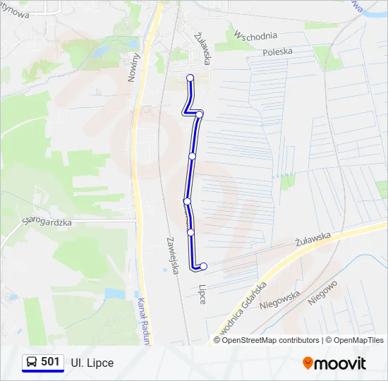 501 Bus Line Map
