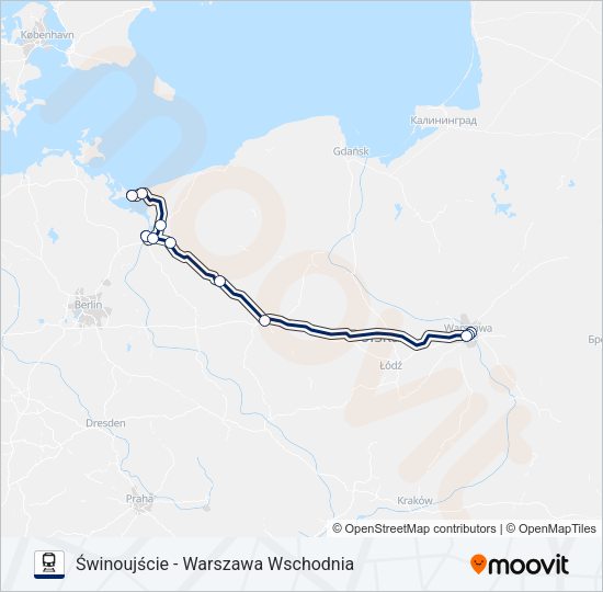 Поезд EIP 8102: карта маршрута