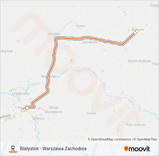 Поезд IC 11152: карта маршрута