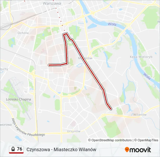 Трамвай 76: карта маршрута