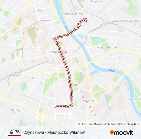 Трамвай 76: карта маршрута